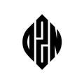 OZN circle letter logo design with circle and ellipse shape. OZN ellipse letters with typographic style. The three initials form a Royalty Free Stock Photo