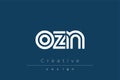 OZN Creative Unique Modern Letter Logo Design Royalty Free Stock Photo