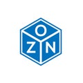 OZN letter logo design on black background. OZN creative initials letter logo concept. OZN letter design Royalty Free Stock Photo