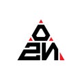 OZN triangle letter logo design with triangle shape. OZN triangle logo design monogram. OZN triangle vector logo template with red Royalty Free Stock Photo