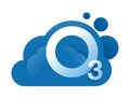 Ozone 3D icon - O3 formula in cloud shape