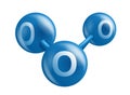 Ozone 3D icon - three molecules of oxygen Royalty Free Stock Photo