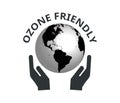 Ozone friendly icon with 3D Earth. Concept of regulations and ecology Royalty Free Stock Photo