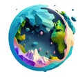 Ozone holes on the planet, the global problem of the Earth, 3D icon isolated background transparent png. Generative ai Royalty Free Stock Photo