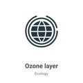 Ozone layer vector icon on white background. Flat vector ozone layer icon symbol sign from modern ecology collection for mobile