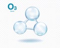 Ozone molecule model set isolated on transparent background. Vector Royalty Free Stock Photo