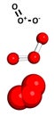 Ozone (trioxygen, O3) molecule, chemical structure