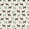 Cute Dogs seamless pattern, pets or dog print,