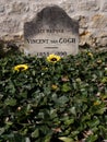Vincent Van Gogh grave in Auvers-sur-Oise village Cemetery Royalty Free Stock Photo