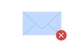 Rejection sign on email symbol and email unreading block.