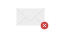 Rejection sign on email symbol and email unreading block. Royalty Free Stock Photo