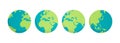 Earth and planet flat vector. Royalty Free Stock Photo