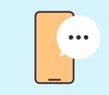 Smartphone chat and communication flat vector. Royalty Free Stock Photo