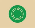 Recycle waste symbol and green arrow logo web icon concept. Royalty Free Stock Photo