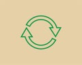 Recycle waste symbol and green arrow logo web icon concept. Royalty Free Stock Photo