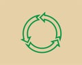 Recycle waste symbol and green arrow logo web icon concept. Royalty Free Stock Photo