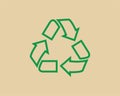 Recycle waste symbol and green arrow logo web icon concept. Royalty Free Stock Photo