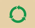 Recycle waste symbol and green arrow logo web icon concept. Royalty Free Stock Photo