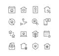 Set of real estate and house icons, loan, sale, property, money, apartment. Royalty Free Stock Photo