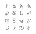 Set of sand watch related icons.