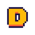 Pixel 3d retro arcade game style font and video computer game 8 bit letter. Royalty Free Stock Photo