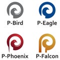 P Bird Phoenix Eagle Hawk Logo