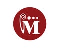 M mindful meditation logo template