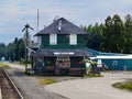 The historic Alaskan RailRoad depot at Nenana, Alska Royalty Free Stock Photo