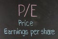 P/E Price Earnings Per Share