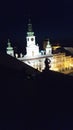 Premysl otakar square in budweis czech republic from the roof top in the night Royalty Free Stock Photo