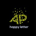 A and P etters water bubbles letter vector logo Royalty Free Stock Photo