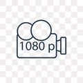 1080p Full HD vector icon isolated on transparent background, li