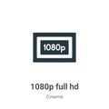 1080p full hd vector icon on white background. Flat vector 1080p full hd icon symbol sign from modern cinema collection for mobile Royalty Free Stock Photo