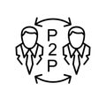 P2P icon. P2P concept. Money exchange and transfer service. Vector.