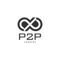 P2P infinity logo design, PP monogram Royalty Free Stock Photo