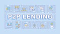 P2P lending blue word concept