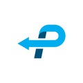 p letter arrow logo icon illustration vector