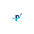 P Letter Arrow Plane Logo Inspirations