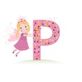 P letter with a cute fairy tale