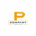 P Letter Excavator Logo Design Vector Royalty Free Stock Photo