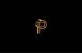 P letter linear shape luxury flourishes ornament logotype