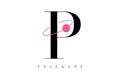 P Letter Logo Design with a Round Pink Eclipse