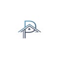 Roof Line Initial Letter P Building Logo