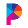 Colorful Letter P logo icon emblem Royalty Free Stock Photo
