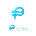 P logo, Letter P icon, Initials monogram. Creative letter with wave element Royalty Free Stock Photo