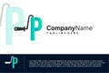 Letter P logo with Paint Roller concept, paint roller logo p letter