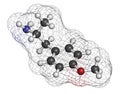 p-methoxyamphetamine (PMA) hallucinogenic drug molecule. Frequently leads to lethal poisoning when mistaken for MDMA (XTC, ecstasy