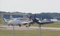 P-51 Mustang and Corsair waiting for Take Off