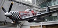 P51 Mustang famous american fighter on aerial display. London, England, UK Royalty Free Stock Photo