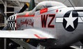 P51 Mustang famous american fighter on aerial display. London, England, UK Royalty Free Stock Photo